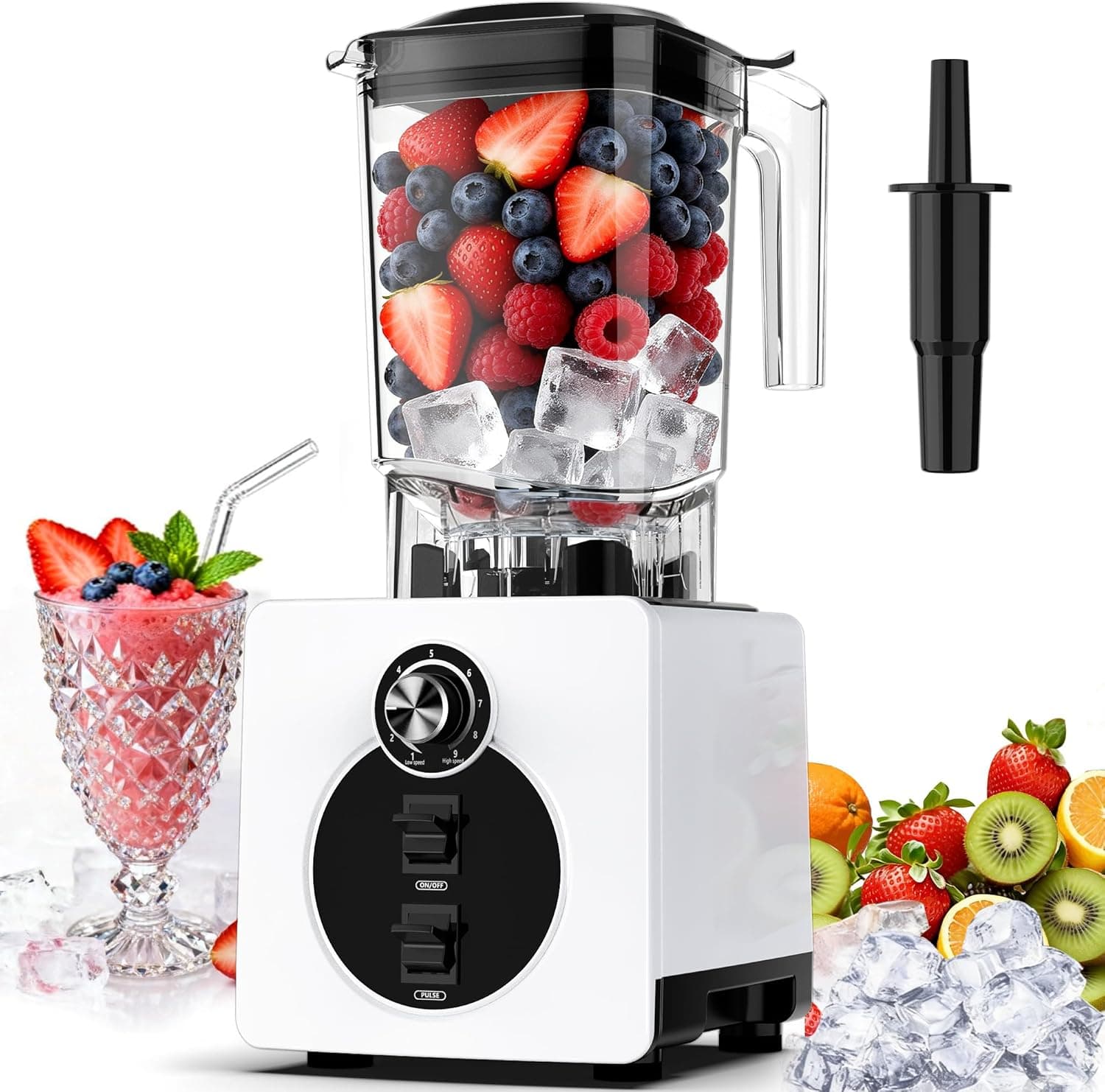 AIZIYO Professional Blender for Smoothies, 2200W Peak Watts,60 oz BPA-Free Pitcher, Blenders for Kitchen, Dishwasher Safe, Programs for Frozen Drinks & Nutrient Milk Shakes & Nut Milk